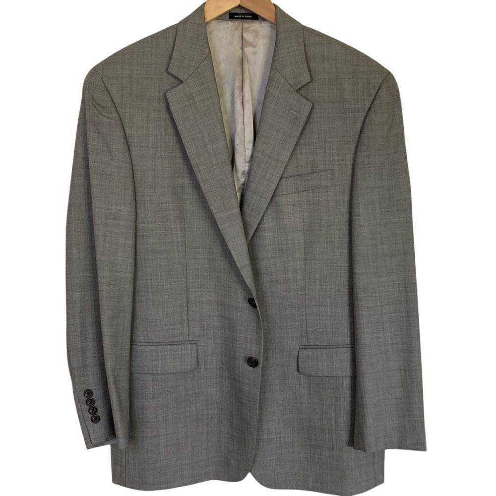 Ralph Ralph Lauren Mens Grey Wool 2 Button Blazer Size 42R Grey Classic